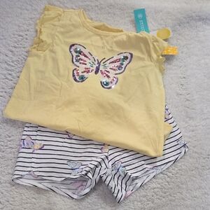 SMITH Yellow Butterfly Kids Pajama Set